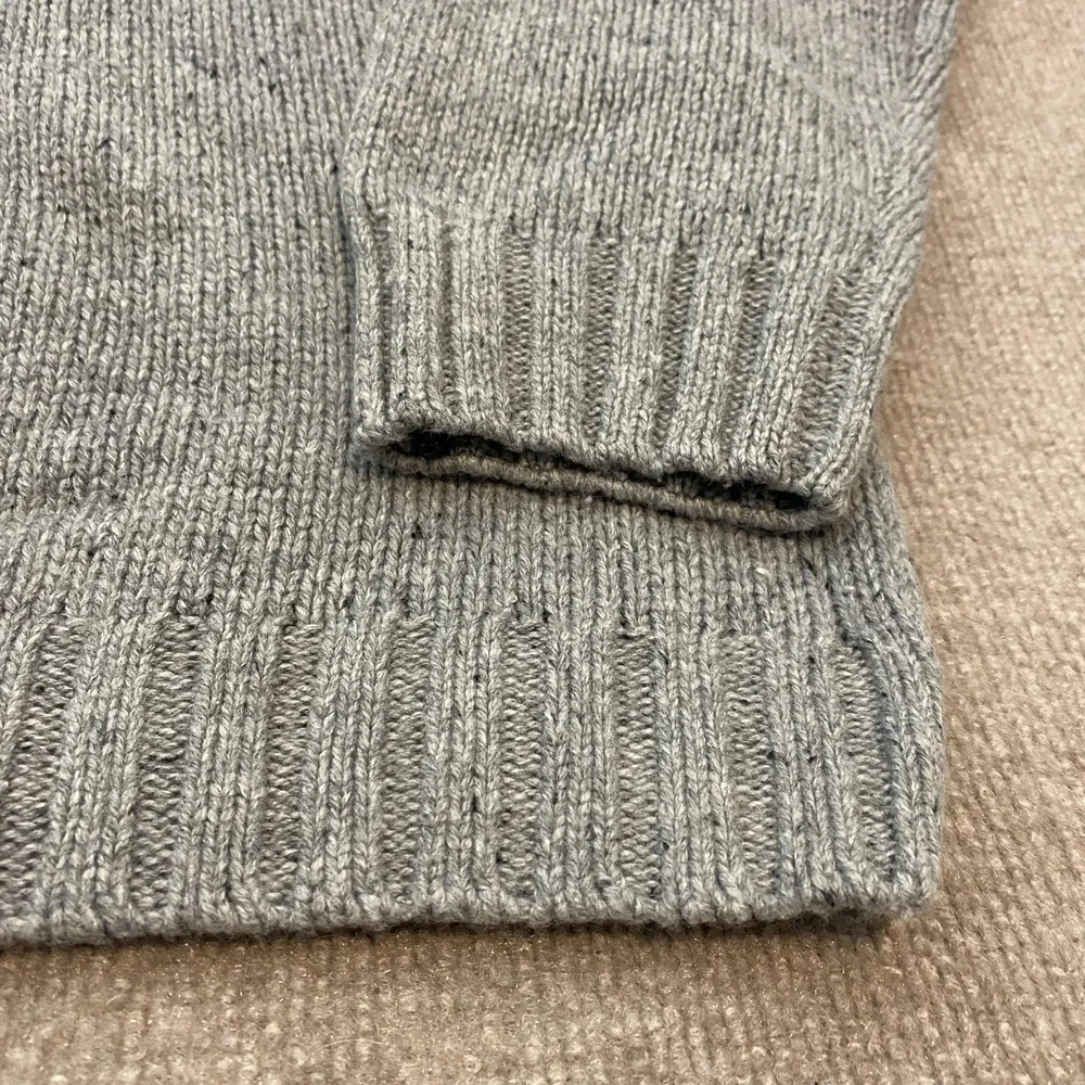 Nautica Sweater Mens 2XL Gray Mock‎ Neck Henley Button Knit Pullover Long Sleeve